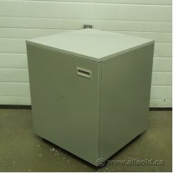 Grey Rolling Printer Stand with Adjustable Shelf Storage